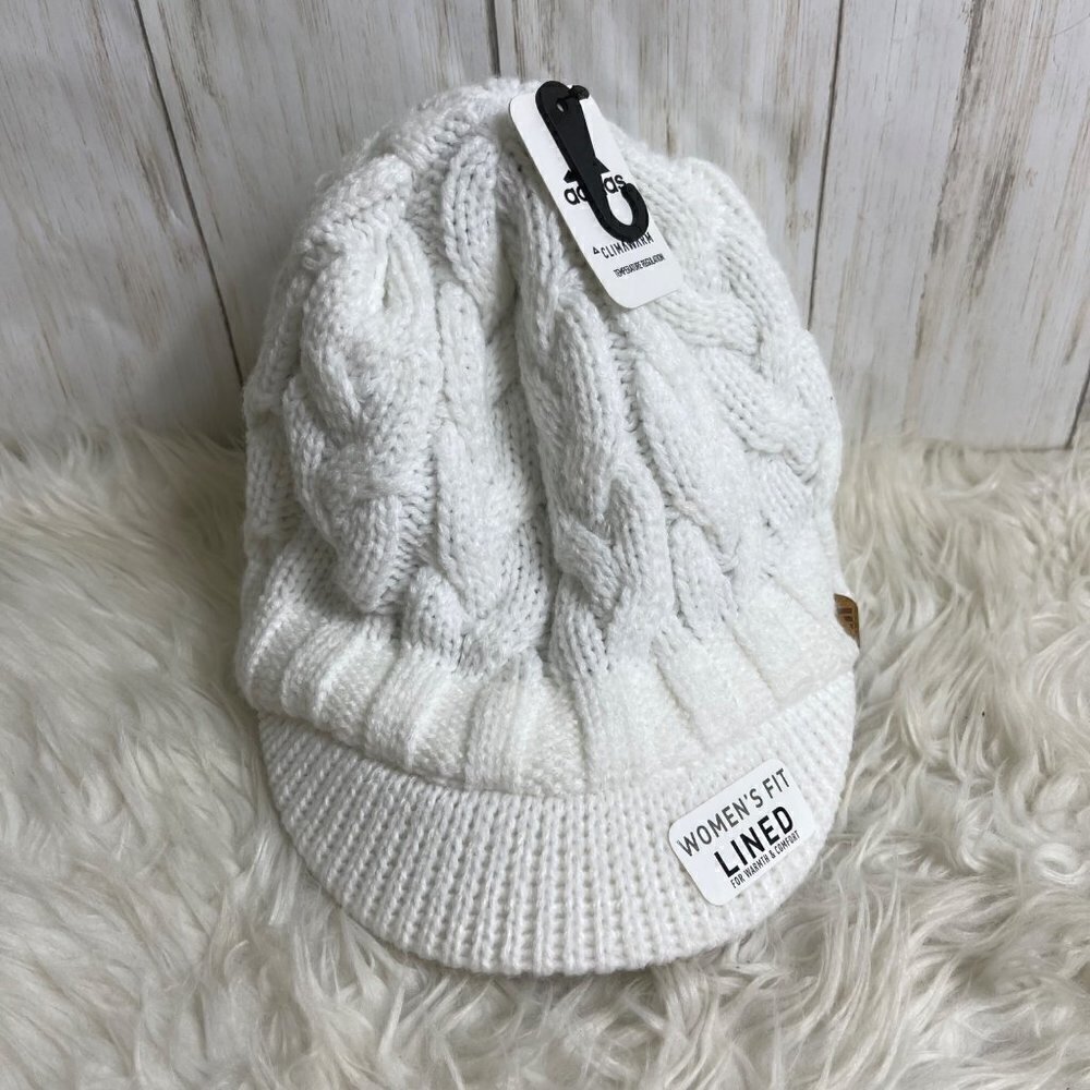 Adidas Crystal Brimmer Hat OS White NWT Climawarm - Picture 2 of 10